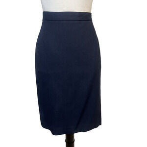 Vintage Hunt Club Skirt Plus size 18 Navy Blue Wool Straight Pencil Knee Y2K
